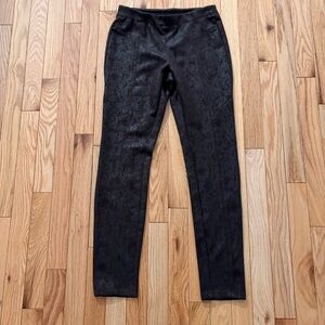 Premise Dark Brown Faux Snake Skin Textured Leggings